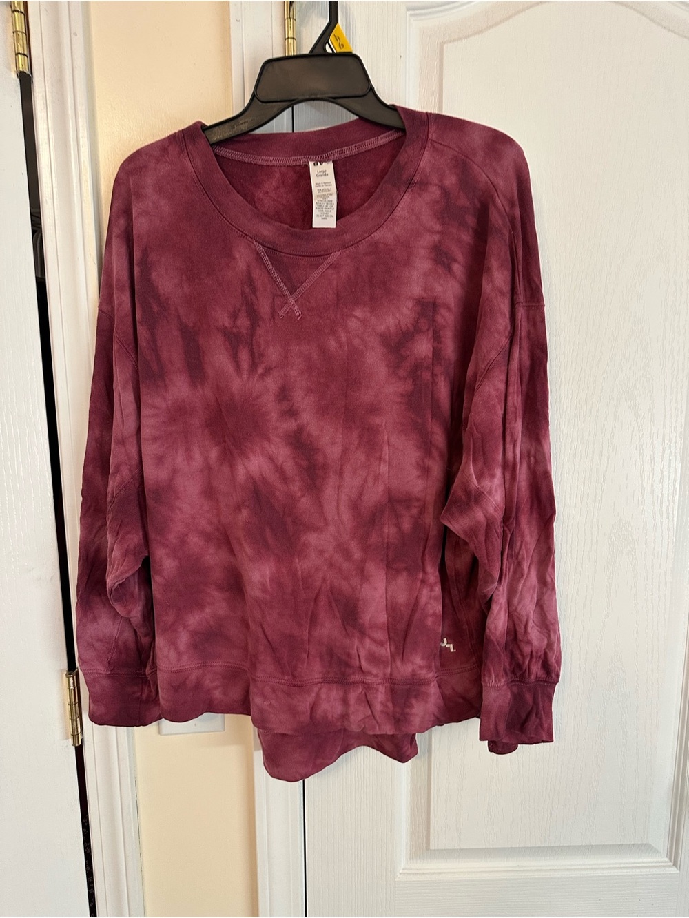 Target Women's Long Sleeve Tie-Dye Sweatshirt - Burgundy